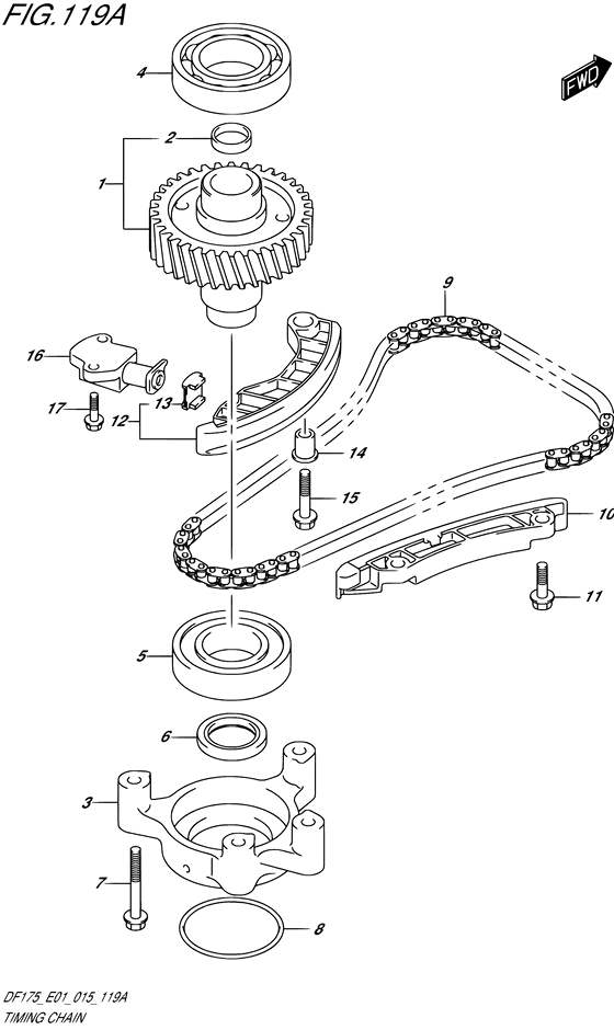 Timing Chain - Suzuki DF 150 Parts Listings<br>2020 to 15003F-040001 to 15003F-04XXXX 15003Z-040001 to 15002Z-04XXXX