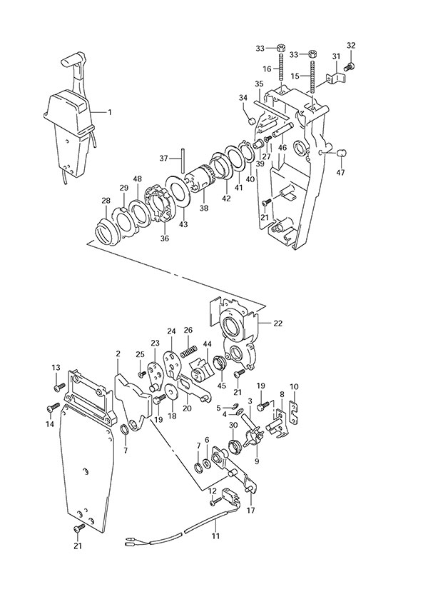 Opt: Top Mount Single (1) - Suzuki DF 175 Parts Listings<br>2012 to 17502F-210001 to 17502F-21XXXX 17502Z-210001 to 17502Z-21XXXX