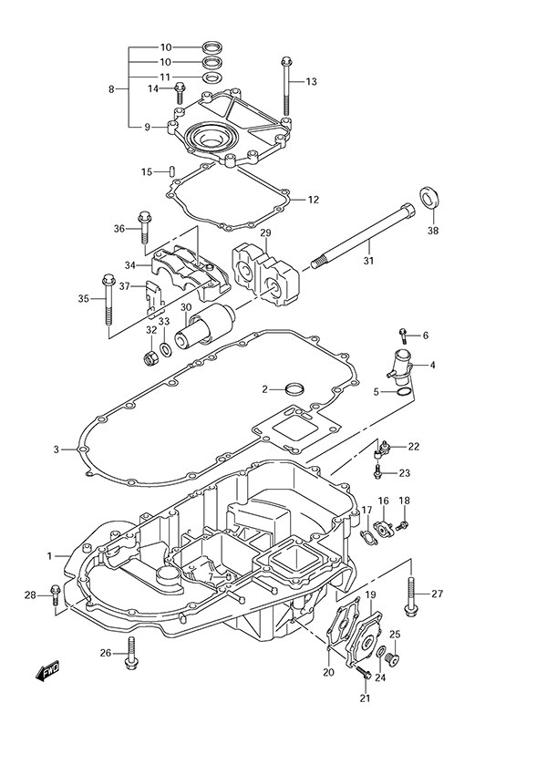 Engine Holder - Suzuki DF 150 Parts Listings<br>2013 to 15002F-310001 to 15002F-31XXXX 15002Z-310001 to 15002Z-31XXXX