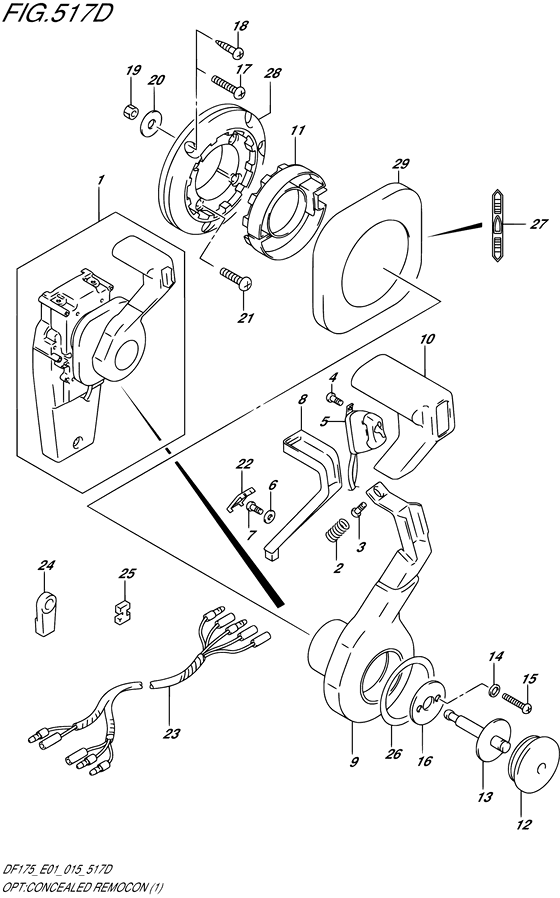 Opt: Concealed Remocon (1) - Suzuki DF 175 Parts Listings<br>2021 to 17503F-140001 to 17503F-14XXXX 17503Z-140001 to 17503Z-14XXXX