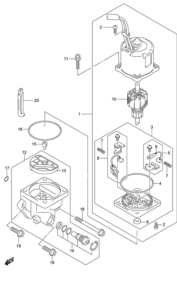 PTT Motor - Suzuki DF 175 Parts Listings<br>2014 to 17502F-410001 to 17502F-41XXXX 17502Z-410001 to 17502Z-41XXXX