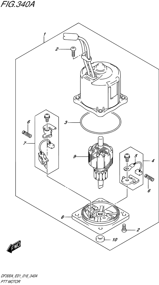 PTT Motor w/Transom (X or XX) - Suzuki DF 300 Parts Listings<br>2022 to 30002P-240001 to 30002P-24XXXX