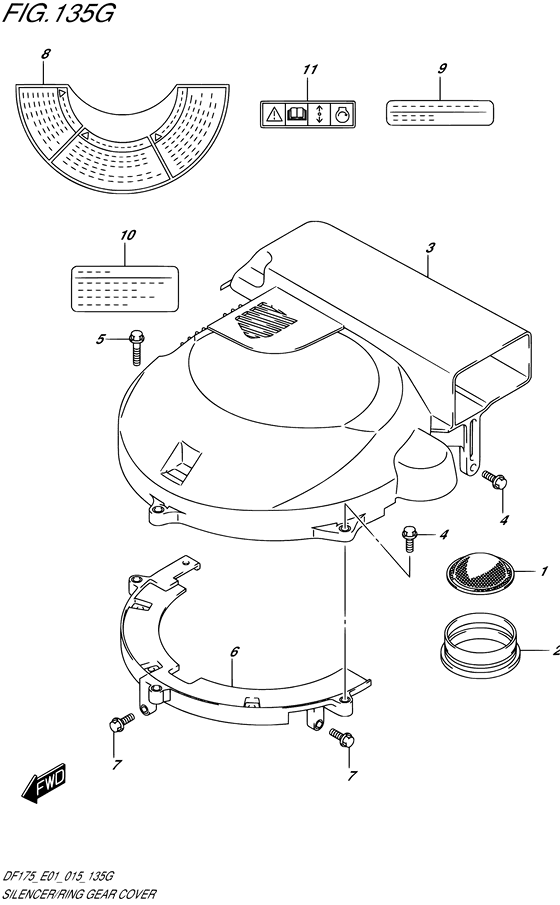 Suzuki DF 150 Silencer/Ring Gear Cover