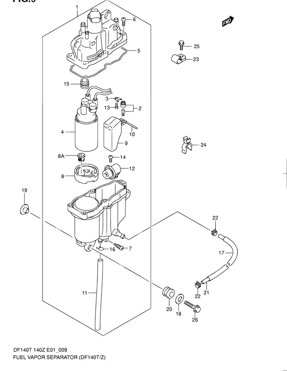 Suzuki DF 140 Fuel Vapor Separator