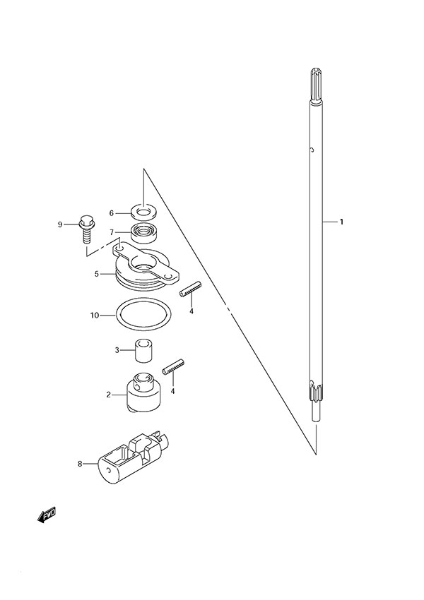 Clutch Rod - Suzuki DF 300 Parts Listings<br>2007 to 30001F-780001 to 30001F-78XXXX   -  30001Z-780001 to 30001Z-78XXXX