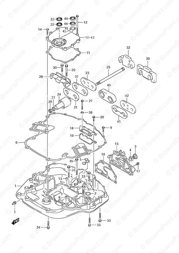 Engine Holder - Suzuki DF 250 Parts Listings<br>2008 to 25001F-880001 to 25001F-88XXXX 25001Z-880001 to 25001Z-88XXXX 25002F-880001 to 25002F-88XXXX