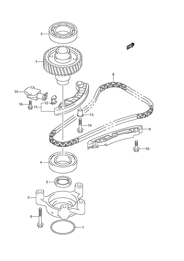 Timing Chain - Suzuki DF 175 Parts Listings<br>2009 to 17501F-980001 to 17501F-98XXXX 17501Z-980001 to 17501Z-98XXXX