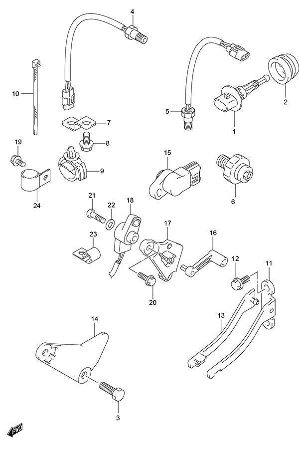 Sensor (Model: TG/ZG) - Suzuki DF 175 Parts Listings<br>2016 to 17502F-610001 to 17502F-61XXXX 17502Z-610001 to 17502Z-61XXXX