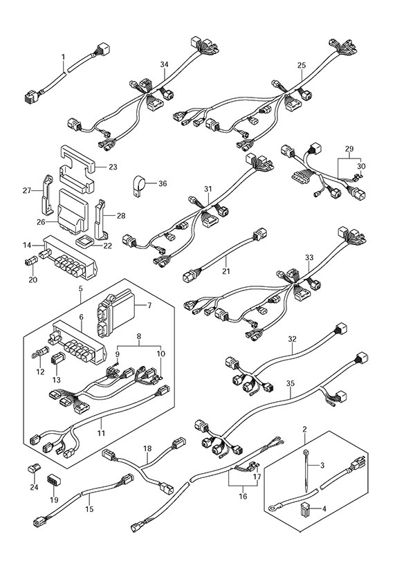 Opt: Harness - Suzuki DF 300 Parts Listings<br>2009 to 30001F-980001 to 30001F-98XXXX  30001Z-980001 to 30001Z-98XXXX