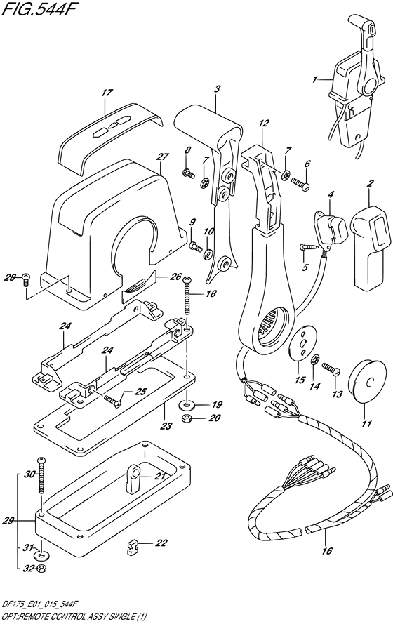 Opt: Top Mount Single (1) - Suzuki DF 150 Parts Listings<br>2023 to 15003F-340001 to 15003F-34XXXX 15003Z-340001 to 15003Z-34XXXX