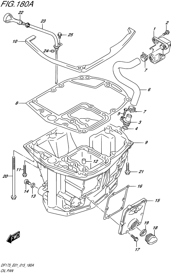 Oil Pan - Suzuki DF 150 Parts Listings<br>2020 to 15003F-040001 to 15003F-04XXXX 15003Z-040001 to 15002Z-04XXXX