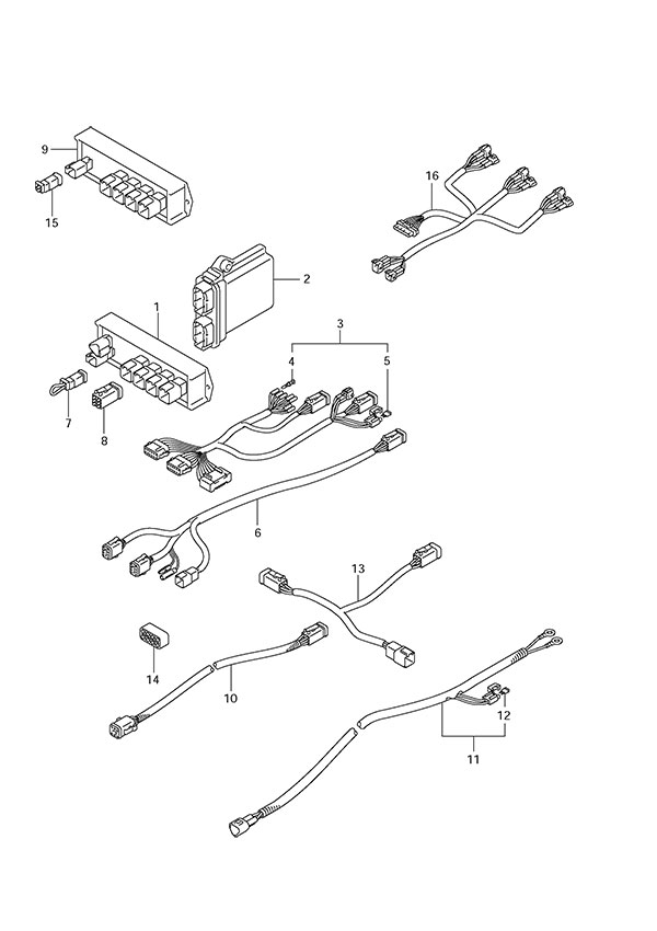 Opt: Harness (2008 & amp ; Newer) - Suzuki DF 175 Parts Listings<br>2007 to 17501F-780001 to 17501F-78XXXX 17501Z-780001 to 17501Z-78XXXX