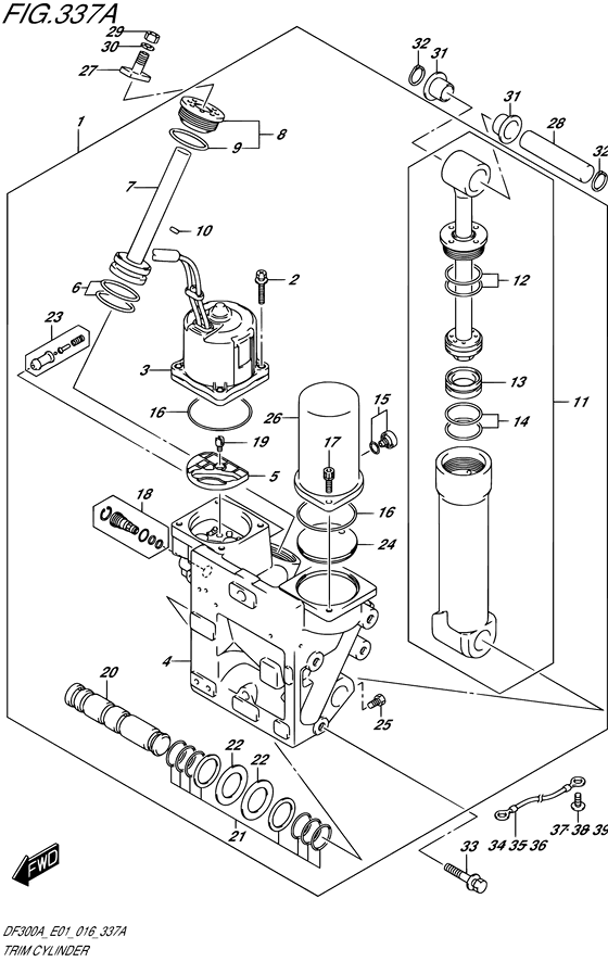 Suzuki DF 300 Trim Cylinder w/Transom (X or XX)