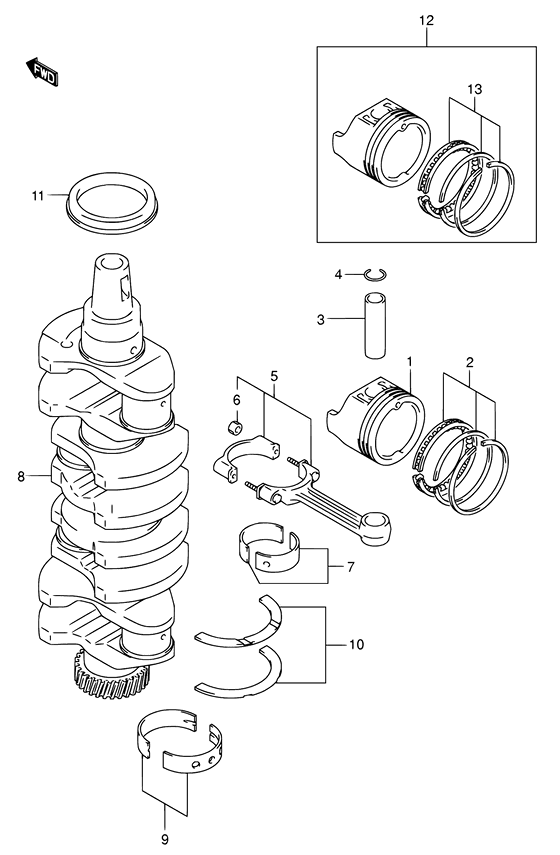 Suzuki DF 140 Crankshaft