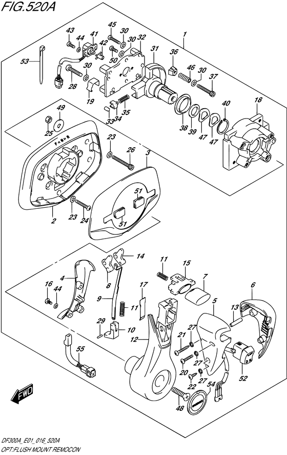 Opt: Flush Mount Remocon - Suzuki DF 300 Parts Listings<br>2020 to 30002P-040001 to 30002P-04XXXX