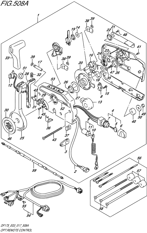 Opt: Remote Control - Suzuki DF 175 Parts Listings<br>2019 to 17503F-910001 to 17503F-91XXXX 17503Z-910001 to 17503Z-91XXXX