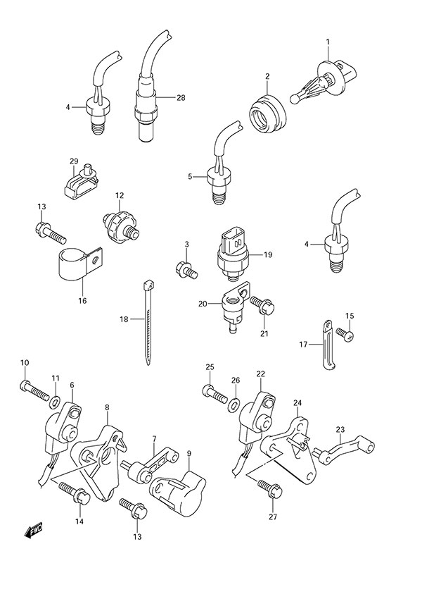 Sensor - Suzuki DF 300 Parts Listings<br>2008 to 30001F-880001 to 30001F-88XXXX  30001Z-880001 to 30001Z-88XXXX