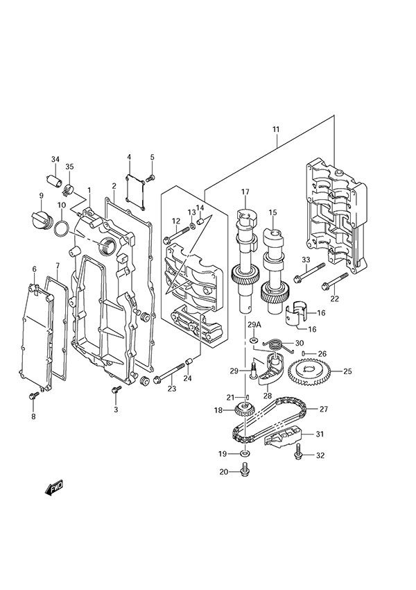 Balancer - Suzuki DF 150 Parts Listings<br>2006 to 15001F-680001 to 15001F-68XXXX 15001Z-680001 to 15001Z-68XXXX