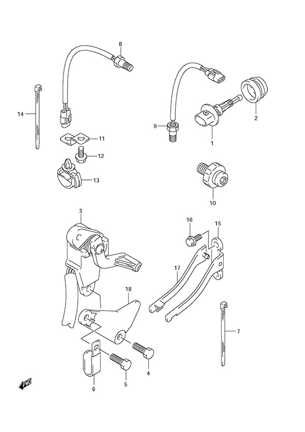 Sensor - Suzuki DF 175 Parts Listings<br>2014 to 17502F-410001 to 17502F-41XXXX 17502Z-410001 to 17502Z-41XXXX