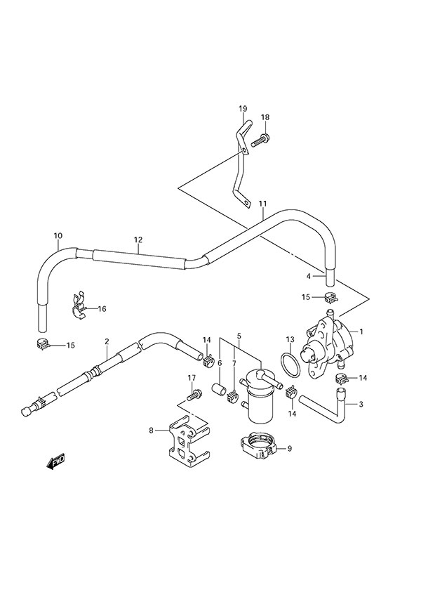 Fuel Pump(2006 to 2008) - Suzuki DF 150 Parts Listings<br>2007 to 15001F-880001 to 15001F-88XXXX 15001Z-880001 to 15001Z-88XXXX