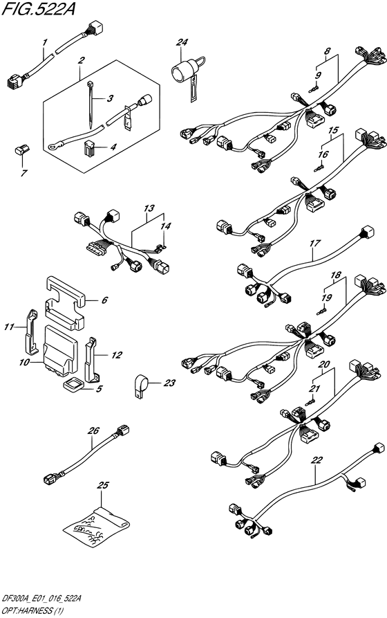 Opt: Harness (1) - Suzuki DF 300 Parts Listings<br>2022 to 30002P-240001 to 30002P-24XXXX