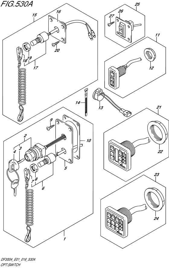 Opt: Switch - Suzuki DF 300 Parts Listings<br>2019 to 30002P-910001 to 30002P-91XXXX