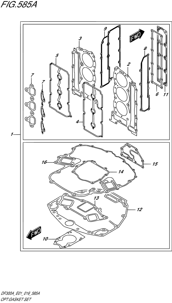 Opt: Gasket Set - Suzuki DF 300 Parts Listings<br>2017 to 30002P-710001 to 30002P-71XXXX