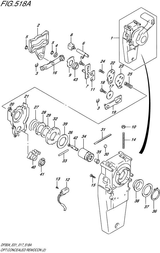 Opt: Concealed Remocon (2) - Suzuki DF 90 Parts Listings<br>2019 to 09003F-910001 to 09003F-91XXXX