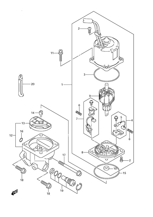 PTT Motor - Suzuki DF 175 Parts Listings<br>2013 to 17502F-310001 to 17502F-31XXXX 17502Z-310001 to 17502Z-31XXXX