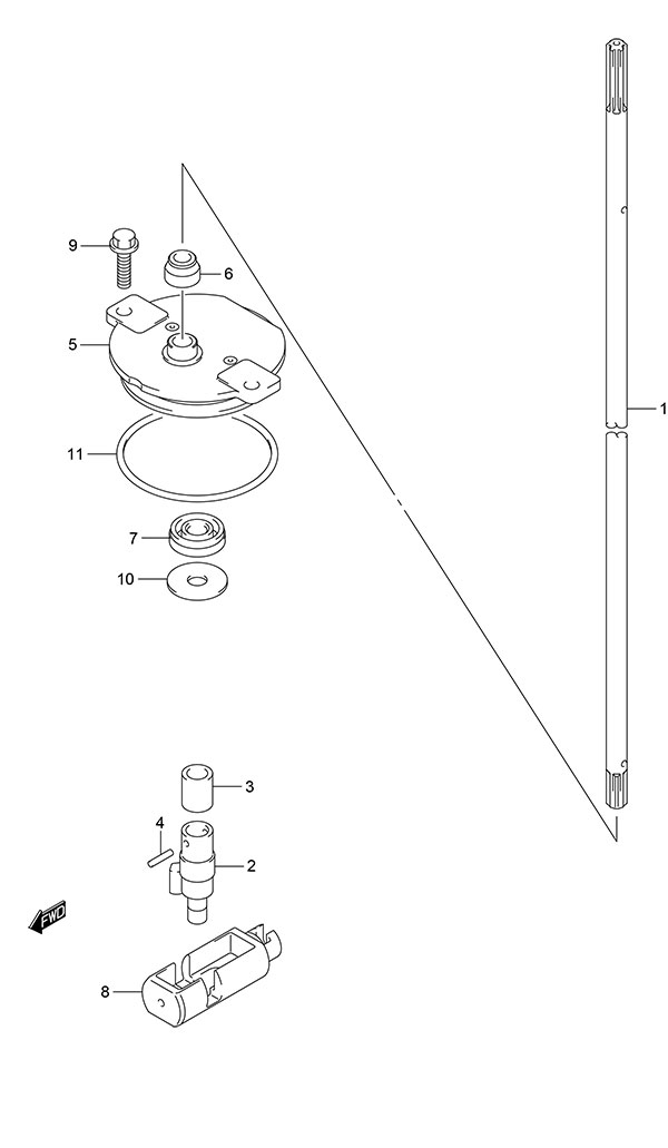 Suzuki DF 175 Clutch Rod(Model:TZ/ZG)