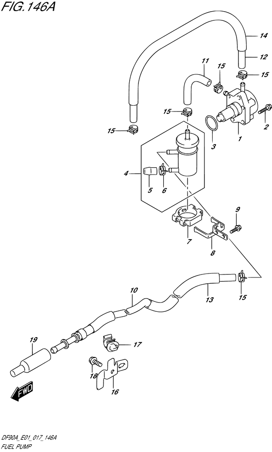 Fuel Pump - Suzuki DF 90 Parts Listings<br>2018 to 09003F-810001 to 09003F-81XXXX