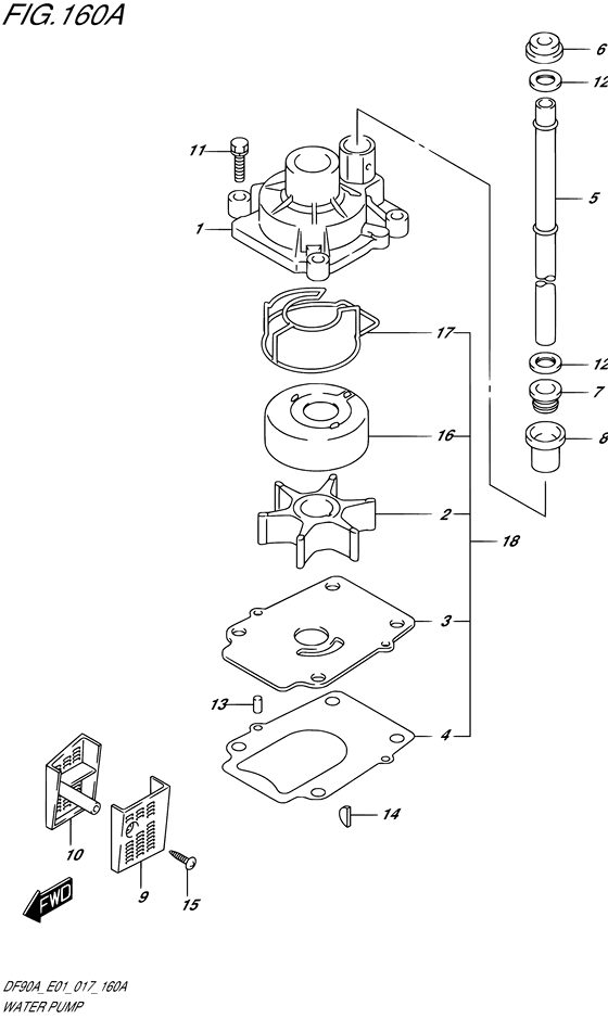 Water Pump - Suzuki DF 90 Parts Listings<br>2019 to 09003F-910001 to 09003F-91XXXX