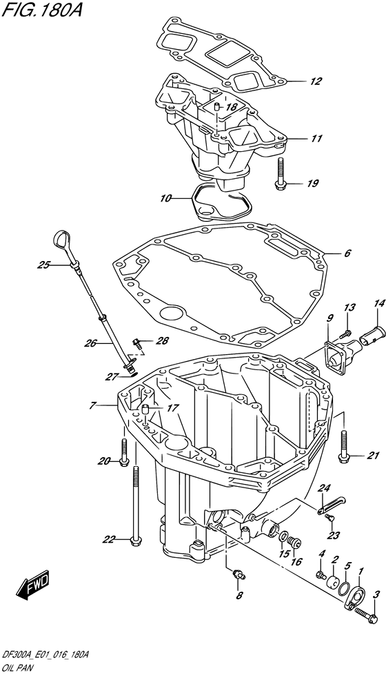 Oil Pan - Suzuki DF 300 Parts Listings<br>2018 to 30002P-810001 to 30002P-81XXXX