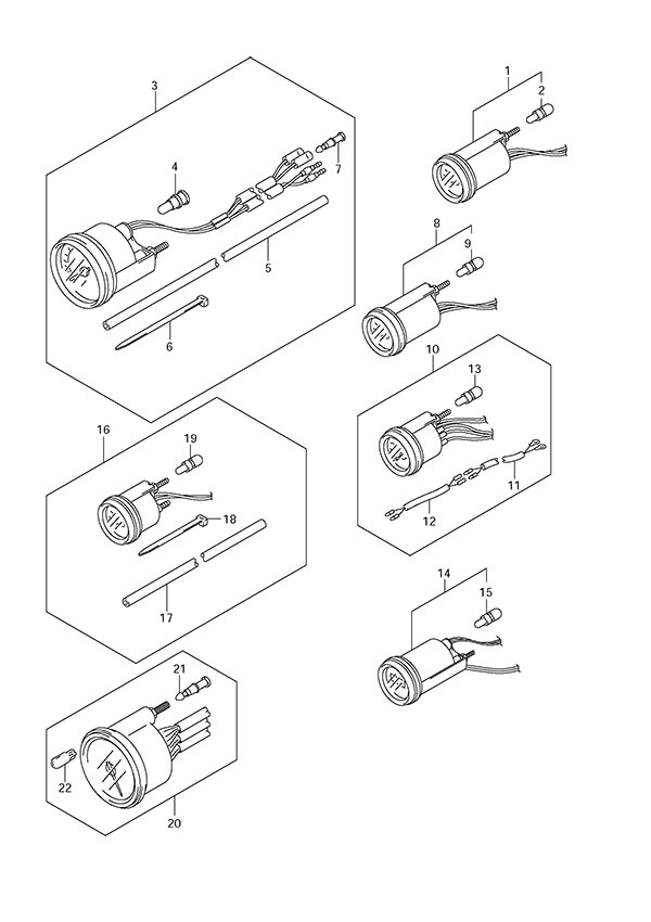 Opt: Meter - Suzuki DF 150 Parts Listings<br>2010 to 15002F-010001 to 15002F-01XXXX 15002Z-010001 to 15002Z-01XXXX