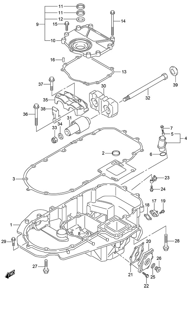 Engine Holder (Model: TG/ZG) - Suzuki DF 150 Parts Listings<br>2014 to 15002F-410001 to 15002F-41XXXX 15002Z-410001 to 15002Z-41XXXX