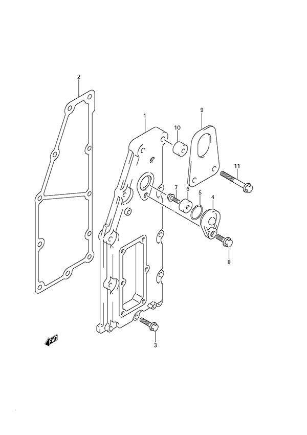 Exhaust Cover - Suzuki DF 175 Parts Listings<br>2013 to 17502F-310001 to 17502F-31XXXX 17502Z-310001 to 17502Z-31XXXX