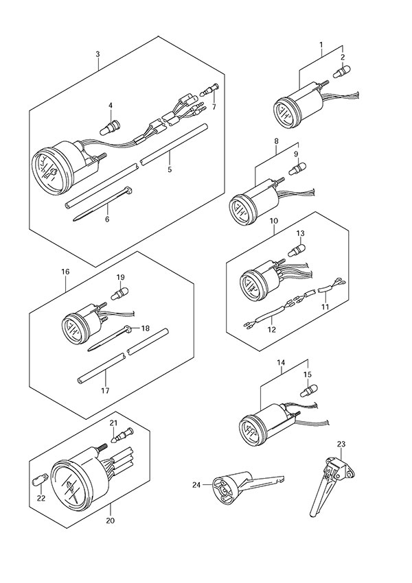 Opt: Meter - Suzuki DF 150 Parts Listings<br>2015 to 15002F-510001 to 15002F-51XXXX 15002Z-510001 to 15002Z-51XXXX