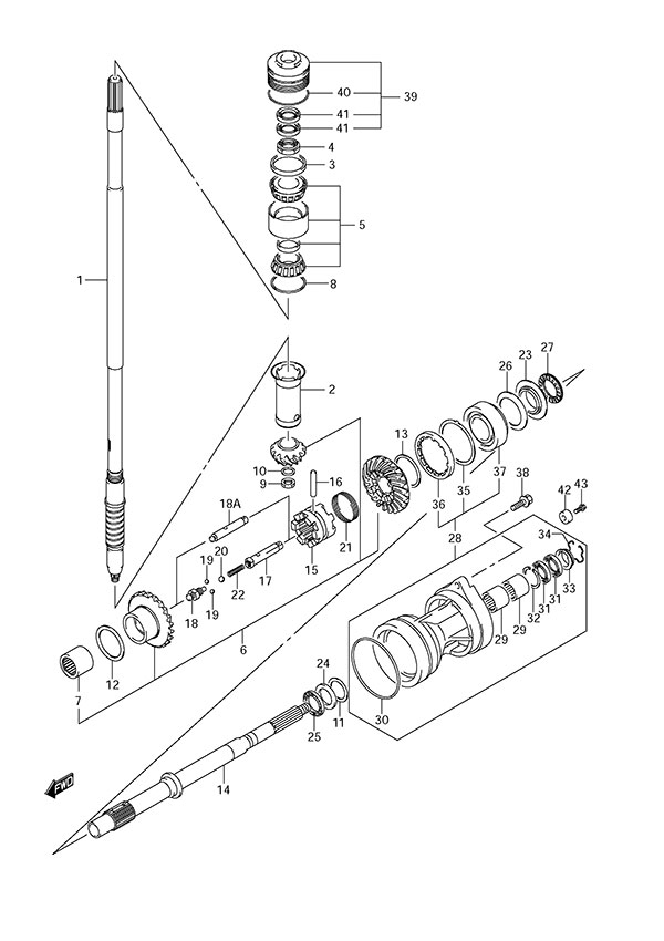 Transmission (C/R) - Suzuki DF 300 Parts Listings<br>2009 to 30001F-980001 to 30001F-98XXXX  30001Z-980001 to 30001Z-98XXXX