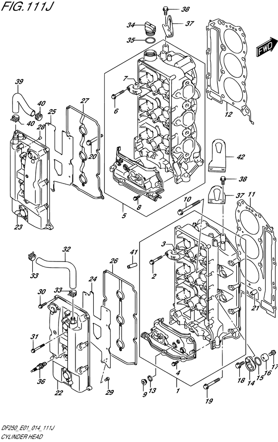 Suzuki DF 250 Cylinder Head