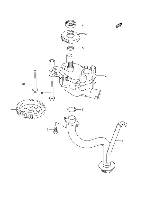 Oil Pump - Suzuki DF 150 Parts Listings<br>2006 to 15001F-680001 to 15001F-68XXXX 15001Z-680001 to 15001Z-68XXXX