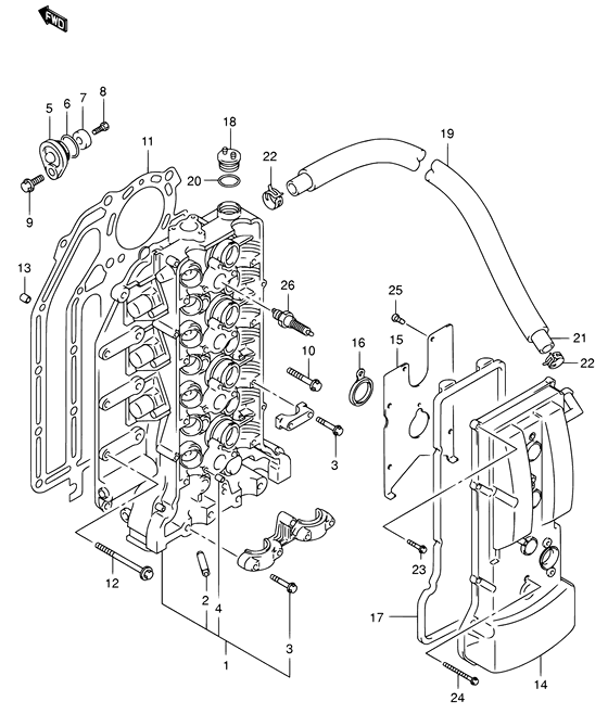 Suzuki DF 140 Cylinder Head