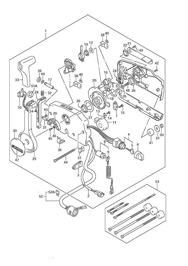 Opt: Remote Control - Suzuki DF 175 Parts Listings<br>2008 to 17501F-880001 to 17501F-88XXXX 17501Z-880001 to 17501Z-88XXXX