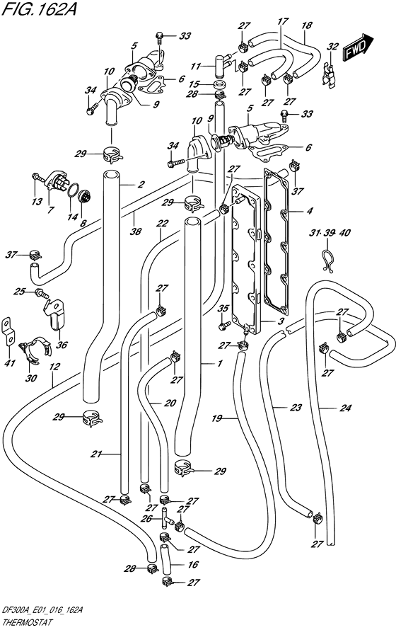 Thermostat - Suzuki DF 300 Parts Listings<br>2023 to 30002P-340001 to 30002P-34XXXX