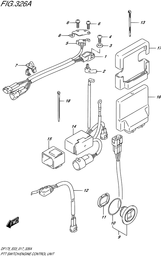 PTT Switch/Engine Control Unit - Suzuki DF 175 Parts Listings<br>2022 to 17503F-240001 to 17503F- 24XXXX 17503Z-240001 to 17503Z-24XXXX