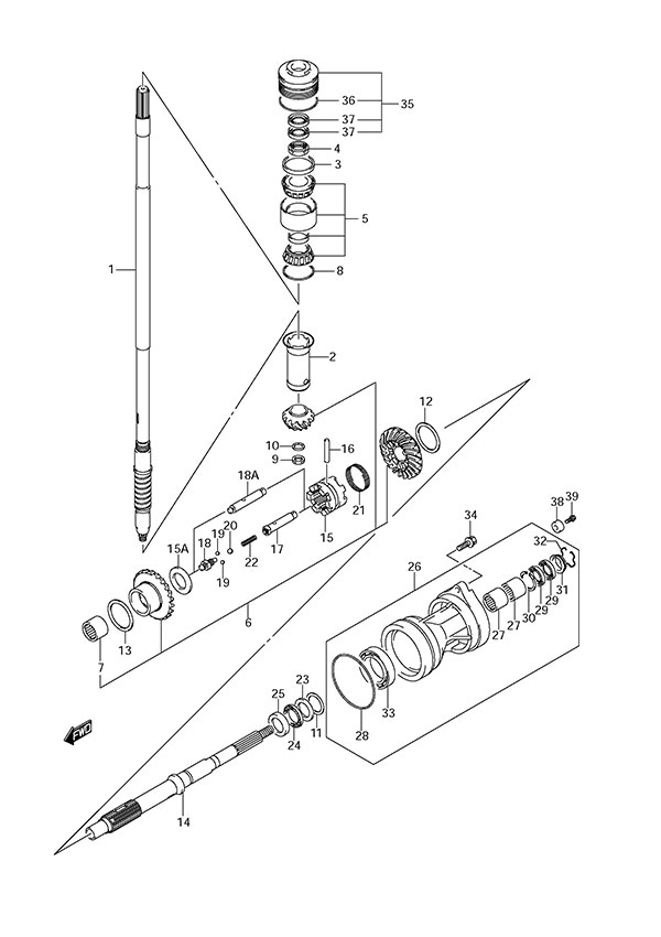 Transmission - Suzuki DF 300 Parts Listings<br>2009 to 30001F-980001 to 30001F-98XXXX  30001Z-980001 to 30001Z-98XXXX