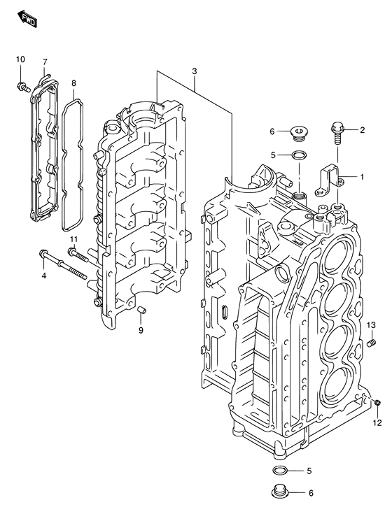 Suzuki DF 140 Cylinder Block