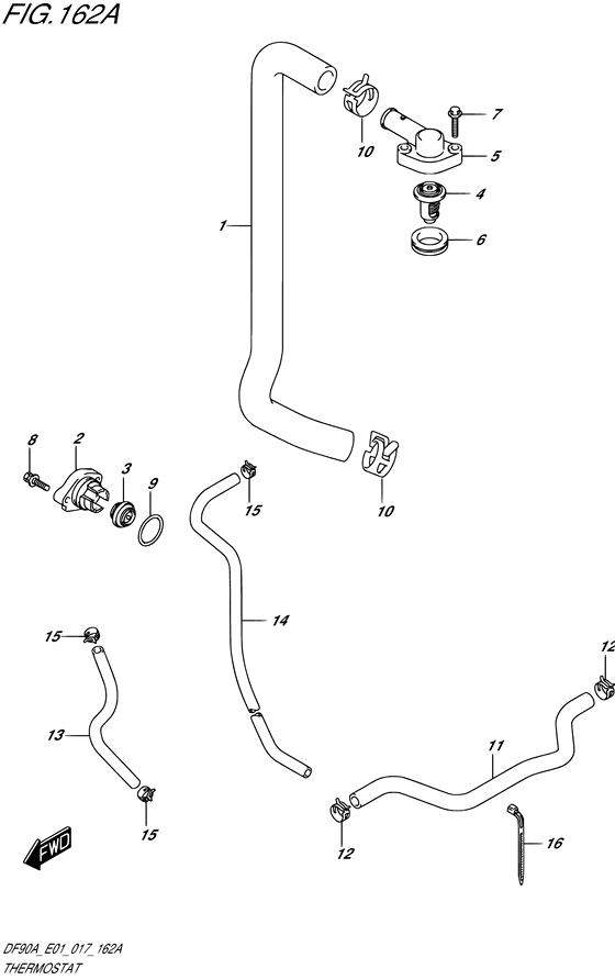 Thermostat - Suzuki DF 90 Parts Listings<br>2020 to 09003F-040001 to 09003F-04XXXX