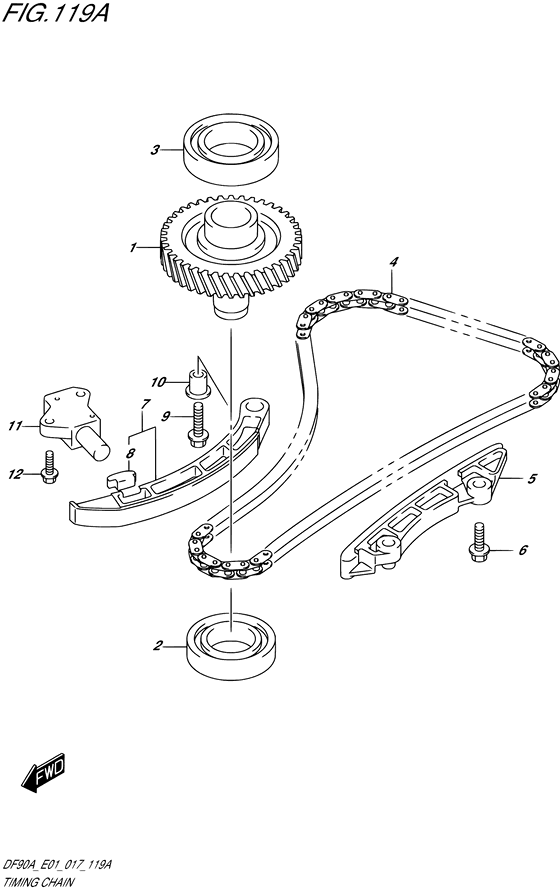 Timing Chain - Suzuki DF 90 Parts Listings<br>2018 to 09003F-810001 to 09003F-81XXXX