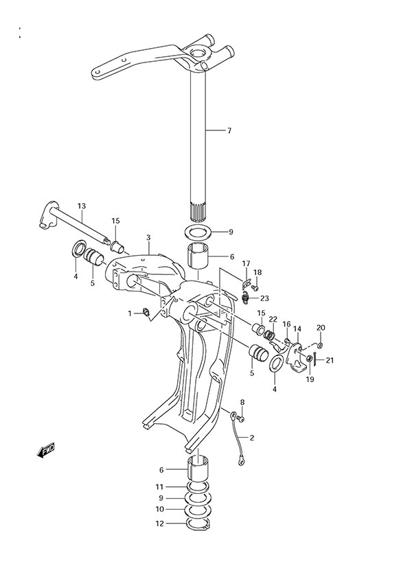 Swivel Bracket - Suzuki DF 300 Parts Listings<br>2008 to 30001F-880001 to 30001F-88XXXX  30001Z-880001 to 30001Z-88XXXX