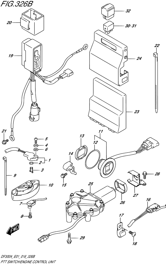 Suzuki DF 300 PTT Switch/Engine Control Unit